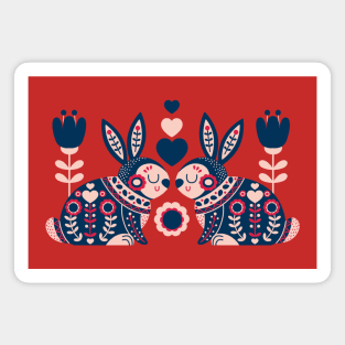 Folksy rabbit Magnet